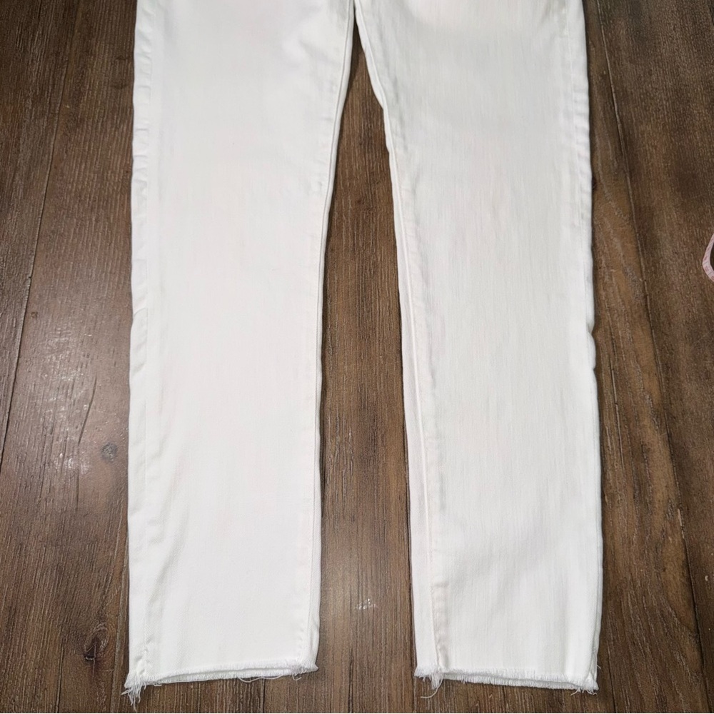 AG The Farrah high rise skinny ankle jean in white sz 29 Raw hem slim - Picture 8 of 13